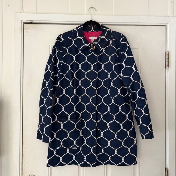 Charter Club Jackets & Blazers - Stylish dark Charter Club Dark Blue and White zippered Patterned Jacket jacket w